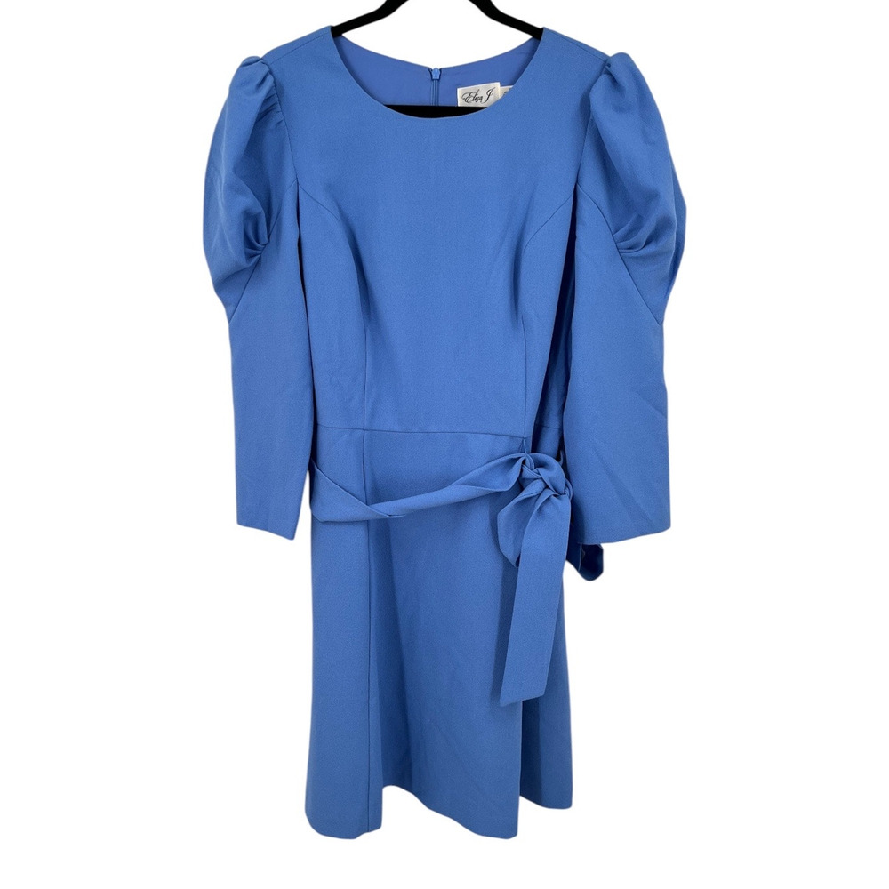 Eliza J Dress tie belt A-line blue size 14 - Picture 2 of 8